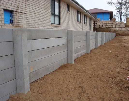 Space-Efficient Concrete Sleeper Retaining Wall at Augustine Heights