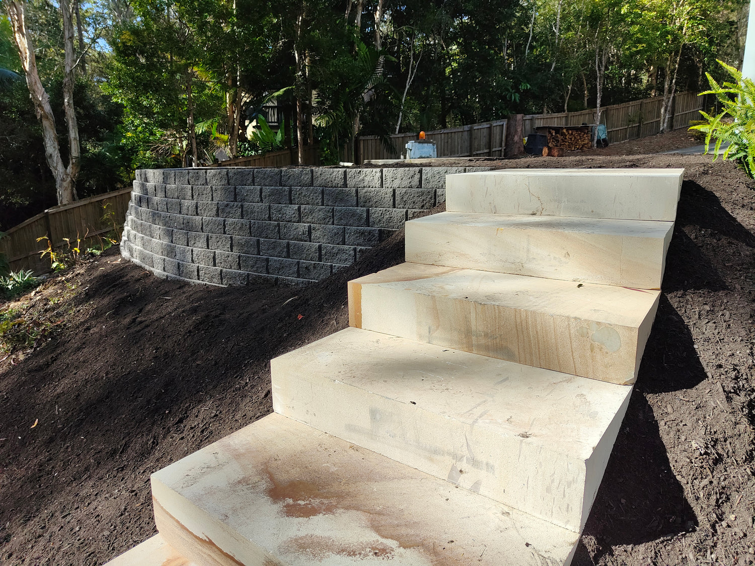 Retaining Wall Gold Coast – Garden Extension and Steps in Bonogin ...