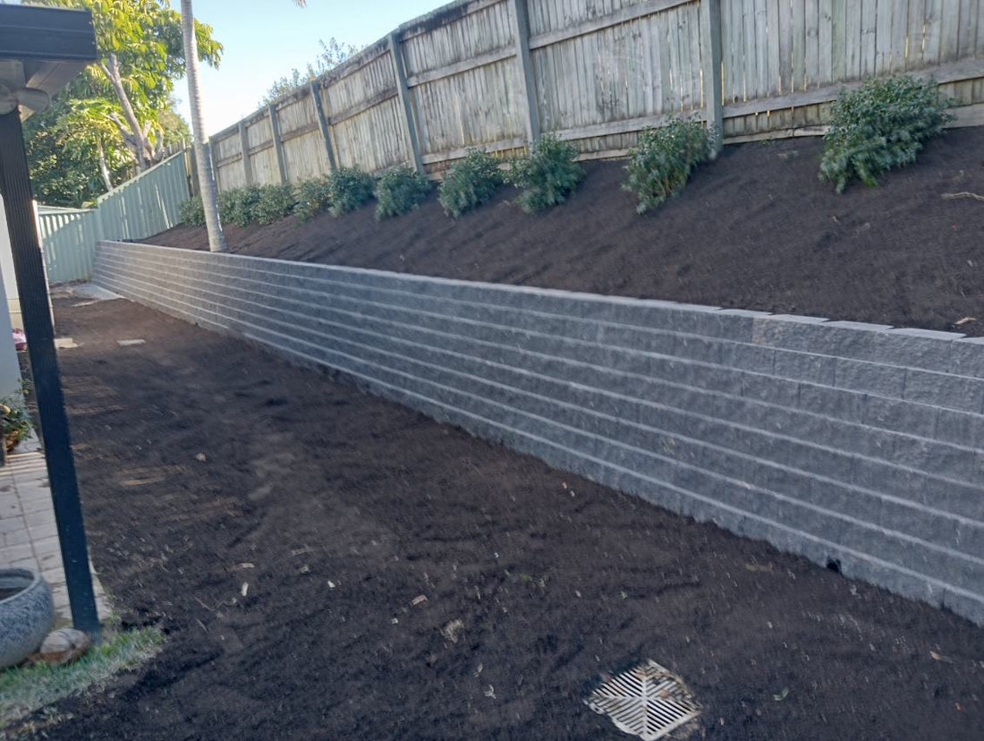 Concrete Retaining Wall in Robina - Garden Makeover Project