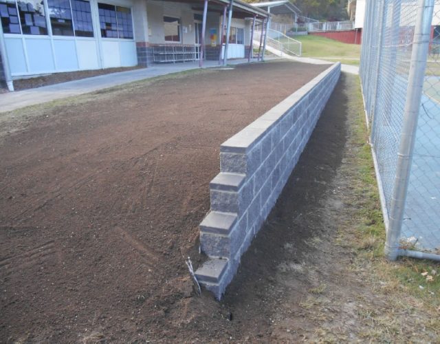 Split Face Besser Block Wall for Clover Hill State School Access Improvement