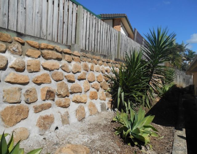 Stone Masonry Wall with Bush Rock in Gold Coast