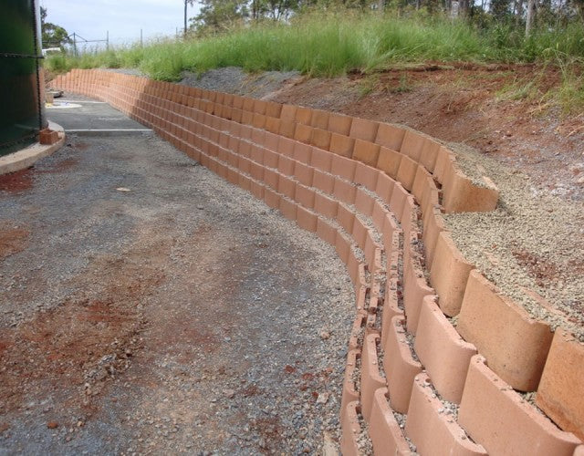 Terrace and Besser Block Retaining Walls for New Cedervale Reservoir